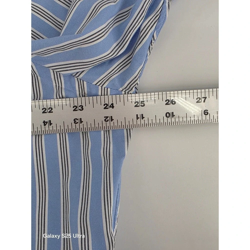 Ralph Lauren Mens Classic Fit Striped Button Down Shirt Blue‎ White Large
